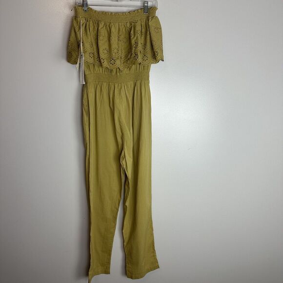 NWT Happy X Nature Kate Hudson Halter Jumpsuit Womens S Eyelet Ruffles Boho - Picture 6 of 12